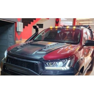Nakładka maski Toyota Hilux 2021+ — ABS z dodatkiem UV, czarny mat, na taśmę