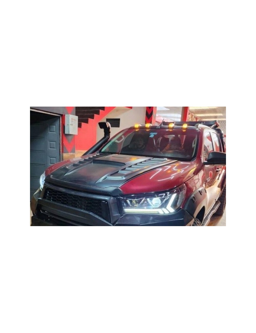 Nakładka maski Toyota Hilux 2021+ — ABS z dodatkiem UV, czarny mat, na taśmę