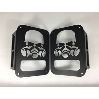 Osłony lamp tylnych TopFire Jeep Wrangler JK / JKU 2007-2017 — komplet stalowy