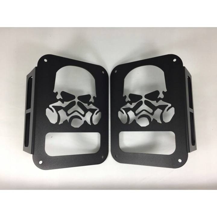 Osłony lamp tylnych TopFire Jeep Wrangler JK / JKU 2007-2017 — komplet stalowy