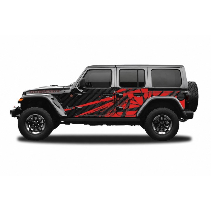 Panele ochronne Jeep Wrangler JLU 4D — wzór 23power, montaż na stałe - ujęcie 2