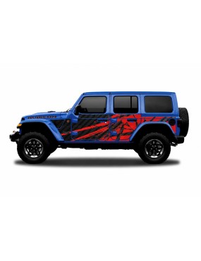 Panele ochronne Jeep Wrangler JLU 4D — wzór 23power, montaż na stałe