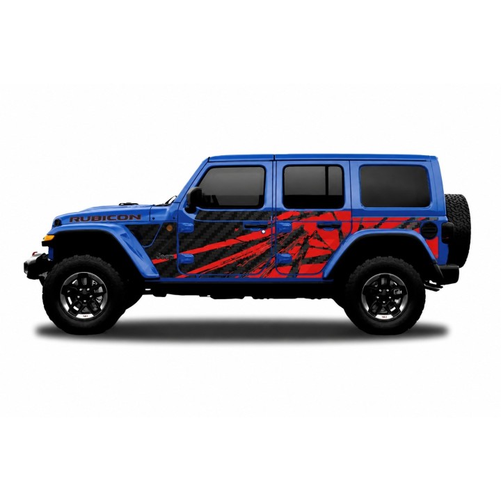 Panele ochronne Jeep Wrangler JLU 4D — wzór 23power, montaż na stałe - ujęcie 3