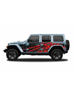 Panele ochronne Jeep Wrangler JLU 4D — wzór 23power, montaż na stałe