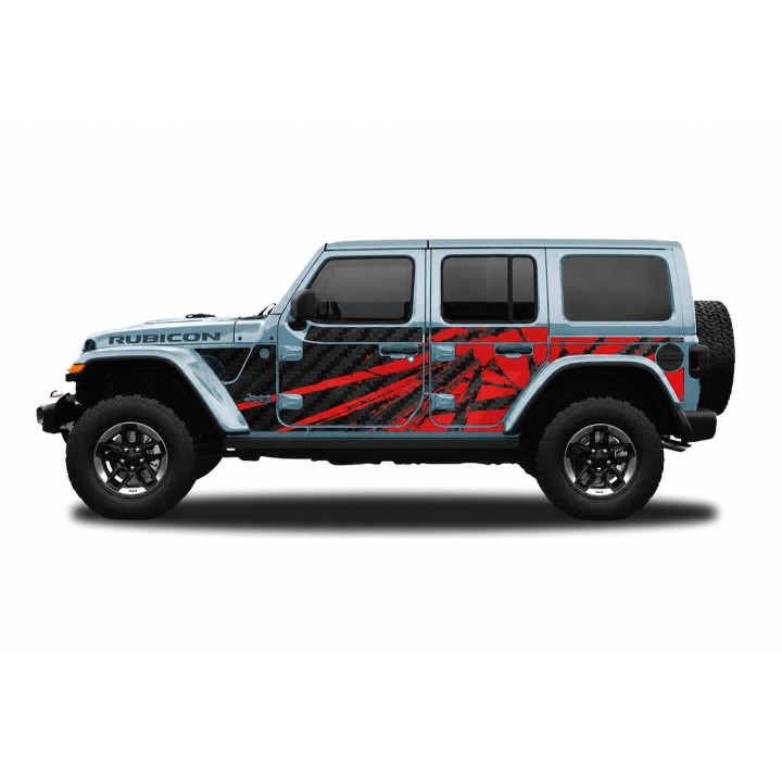 Panele ochronne Jeep Wrangler JLU 4D — wzór 23power, montaż na stałe - ujęcie 4