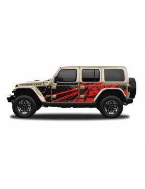 Panele ochronne Jeep Wrangler JLU 4D — wzór 23power, montaż na stałe