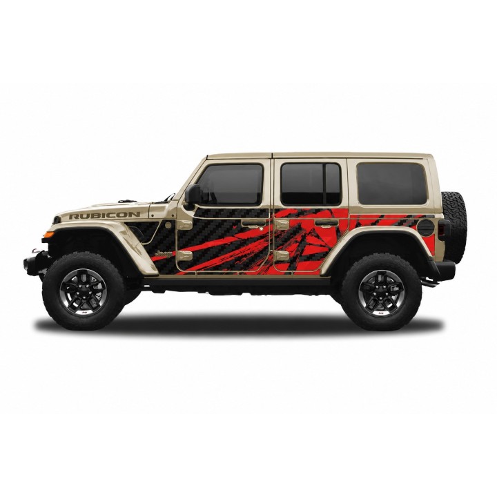 Panele ochronne Jeep Wrangler JLU 4D — wzór 23power, montaż na stałe - ujęcie 5