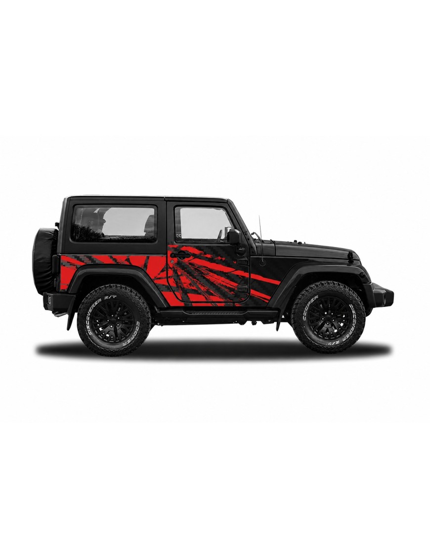 Panele ochronne Jeep Wrangler JK 2D — wzór 23power, montaż na stałe