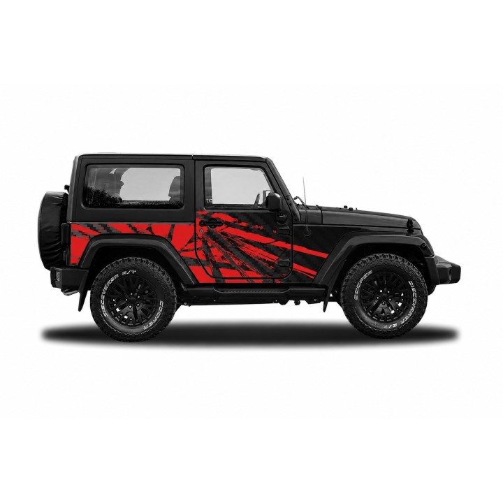 Panele ochronne Jeep Wrangler JK 2D — wzór 23power, montaż na stałe - ujęcie 2