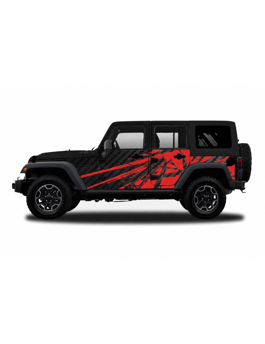 Panele ochronne Jeep Wrangler JKU 4D — wzór 23power, montaż na stałe