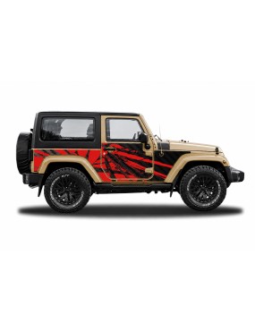 Panele ochronne Jeep Wrangler JK 2D — wzór 23power, montaż na stałe