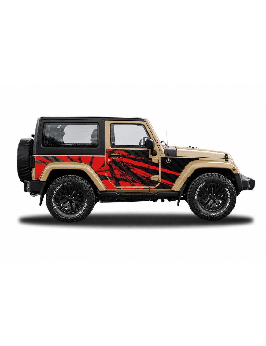 Panele ochronne Jeep Wrangler JK 2D — wzór 23power, montaż na stałe