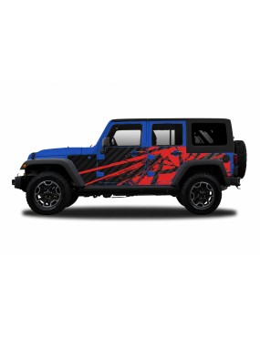 Panele ochronne Jeep Wrangler JKU 4D — wzór 23power, montaż na stałe