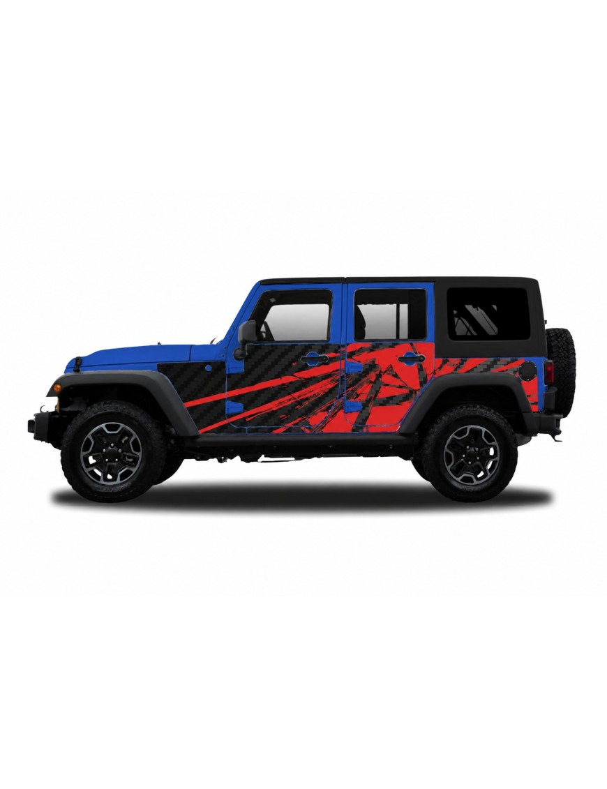 Panele ochronne Jeep Wrangler JKU 4D — wzór 23power, montaż na stałe