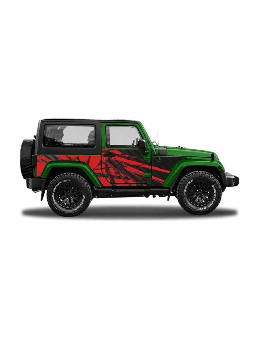 Panele ochronne Jeep Wrangler JK 2D — wzór 23power, montaż na stałe