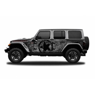 Panele ochronne Jeep Wrangler JLU 4D — wzór 29star, montaż na stałe - ujęcie 2