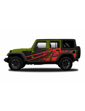 Panele ochronne Jeep Wrangler JKU 4D — wzór 23power, montaż na stałe