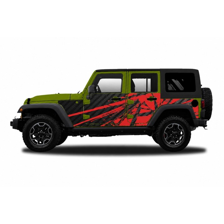 Panele ochronne Jeep Wrangler JKU 4D — wzór 23power, montaż na stałe - ujęcie 4