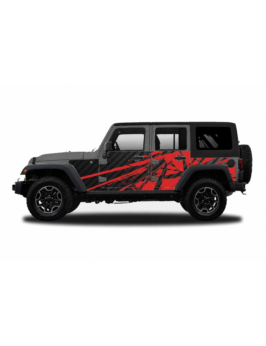 Panele ochronne Jeep Wrangler JKU 4D — wzór 23power, montaż na stałe