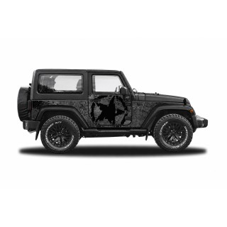 Panele ochronne Jeep Wrangler JK 2D — wzór 29star, montaż na stałe - ujęcie 2