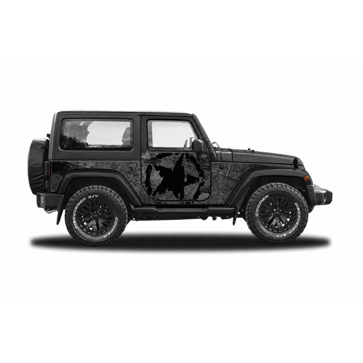 Panele ochronne Jeep Wrangler JK 2D — wzór 29star, montaż na stałe - ujęcie 2