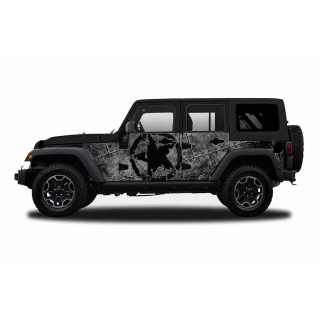 Panele ochronne Jeep Wrangler JKU 4D — wzór 29star, montaż na stałe - ujęcie 2