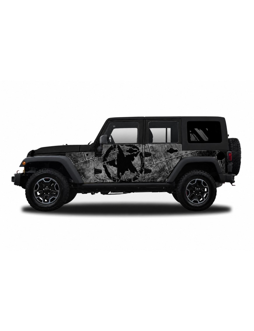Panele ochronne Jeep Wrangler JKU 4D — wzór 29star, montaż na stałe