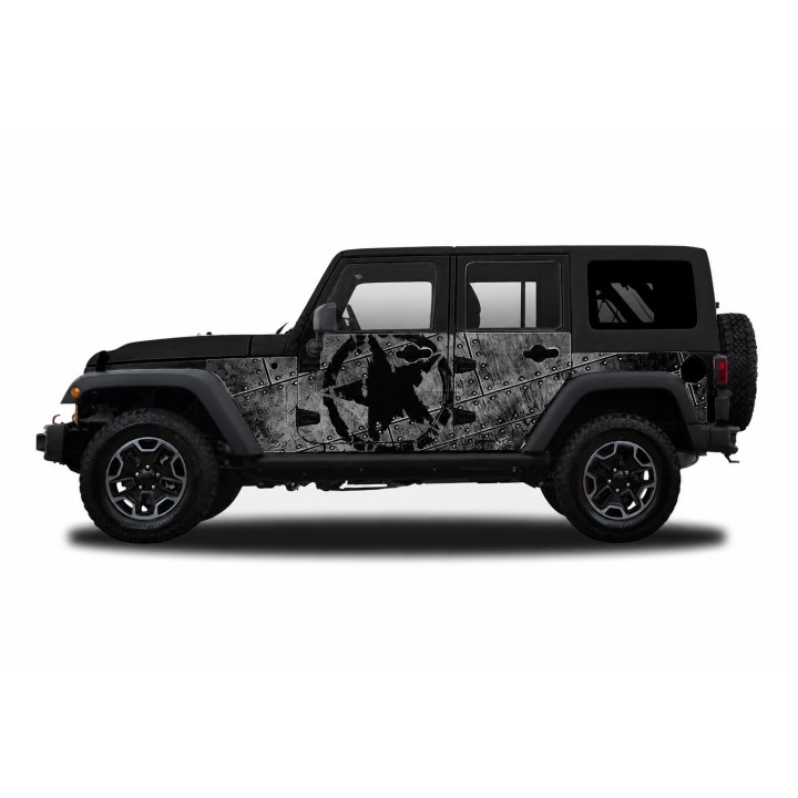 Panele ochronne Jeep Wrangler JKU 4D — wzór 29star, montaż na stałe - ujęcie 2