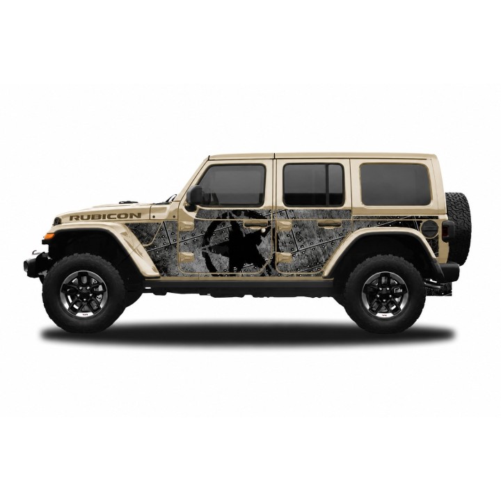 Panele ochronne Jeep Wrangler JLU 4D — wzór 29star, montaż na stałe - ujęcie 5
