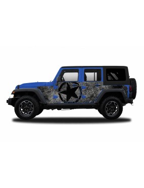 Panele ochronne Jeep Wrangler JKU 4D — wzór 29star, montaż na stałe