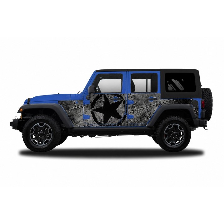 Panele ochronne Jeep Wrangler JKU 4D — wzór 29star, montaż na stałe - ujęcie 3