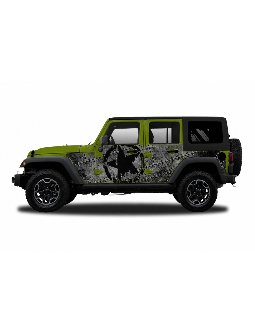 Panele ochronne Jeep Wrangler JKU 4D — wzór 29star, montaż na stałe