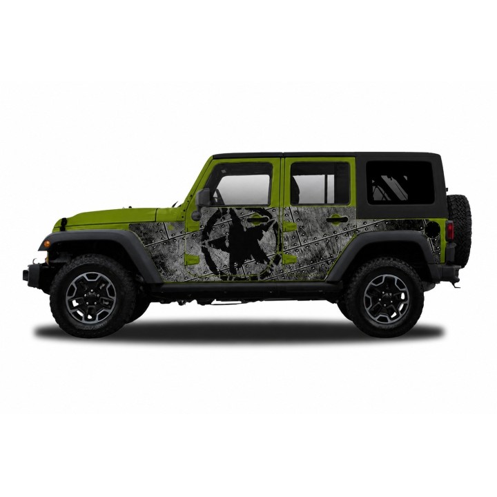 Panele ochronne Jeep Wrangler JKU 4D — wzór 29star, montaż na stałe - ujęcie 4