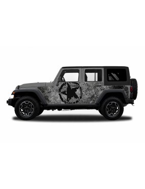 Panele ochronne Jeep Wrangler JKU 4D — wzór 29star, montaż na stałe