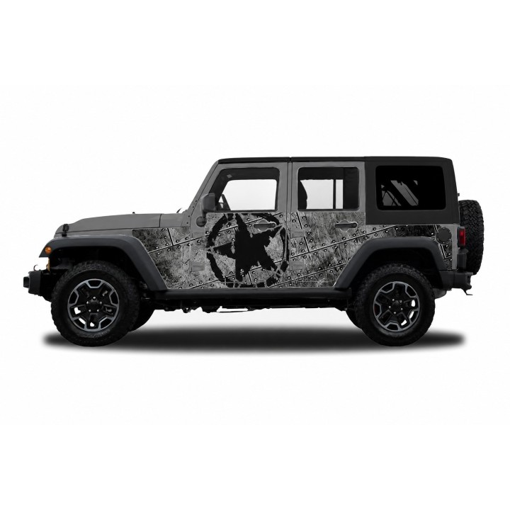 Panele ochronne Jeep Wrangler JKU 4D — wzór 29star, montaż na stałe - ujęcie 5