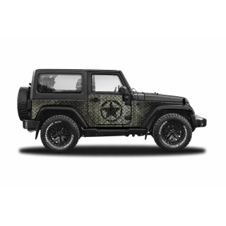 Panele ochronne Jeep Wrangler JK 2D — wzór 30star, montaż na stałe - ujęcie 2
