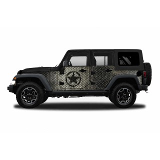 Panele ochronne Jeep Wrangler JKU 4D — wzór 30star, montaż na stałe - ujęcie 2