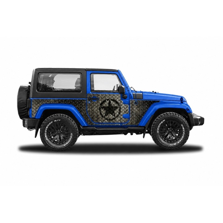 Panele ochronne Jeep Wrangler JK 2D — wzór 30star, montaż na stałe - ujęcie 3