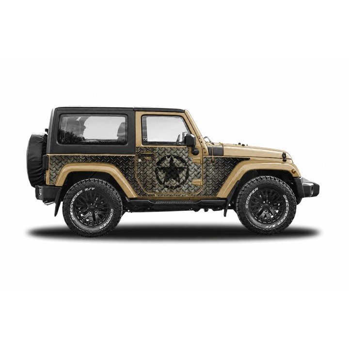 Panele ochronne Jeep Wrangler JK 2D — wzór 30star, montaż na stałe - ujęcie 4