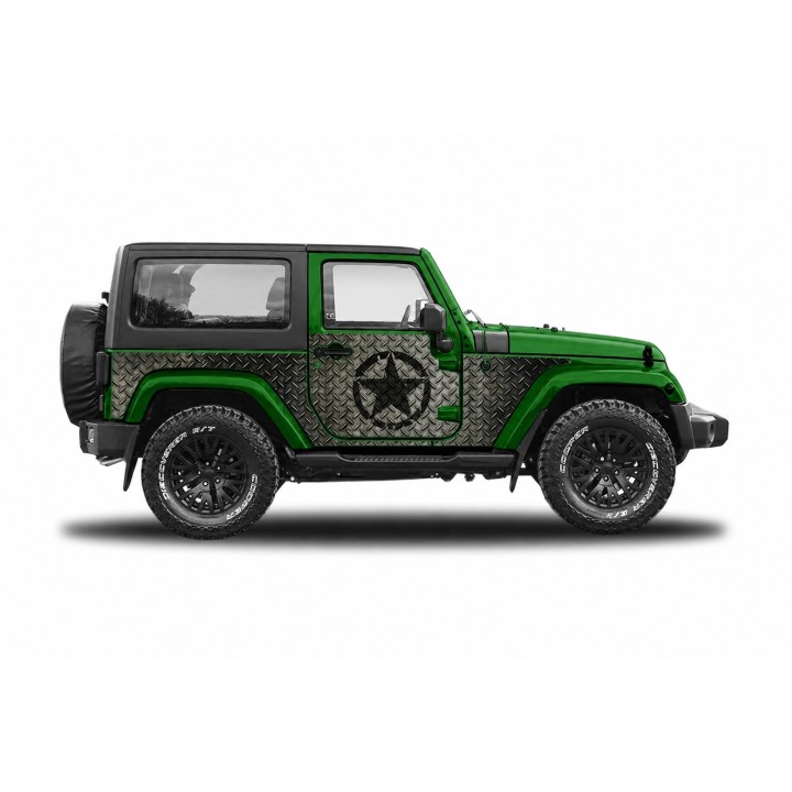 Panele ochronne Jeep Wrangler JK 2D — wzór 30star, montaż na stałe - ujęcie 5