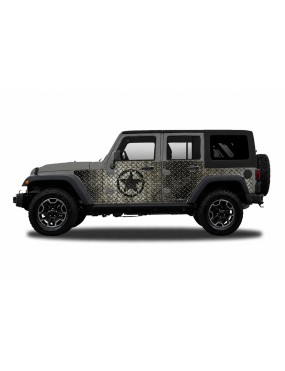 Panele ochronne Jeep Wrangler JKU 4D — wzór 30star, montaż na stałe