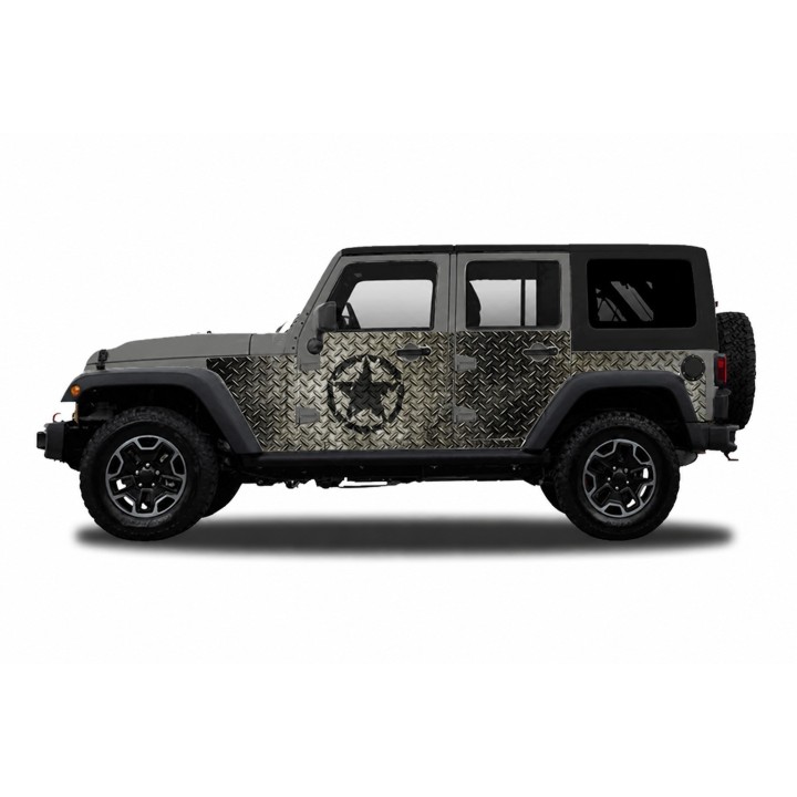 Panele ochronne Jeep Wrangler JKU 4D — wzór 30star, montaż na stałe - ujęcie 5