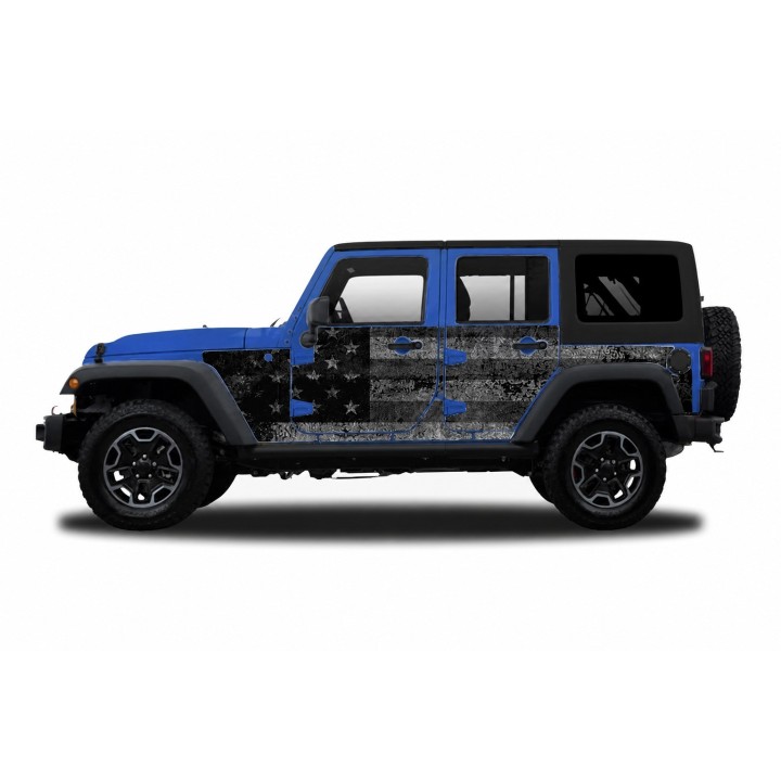 Panele ochronne 4flagUSA na stałe – Jeep Wrangler JK Unlimited 4D - ujęcie 3