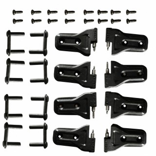 Zawiasy drzwi Jeep Wrangler JL/JLU 2018-2022 i Gladiator JT 2019-2022 — aluminium, czarny mat
