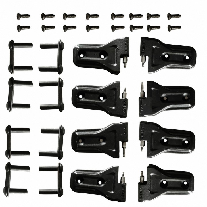 Zawiasy drzwi Jeep Wrangler JL/JLU 2018-2022 i Gladiator JT 2019-2022 — aluminium, czarny mat