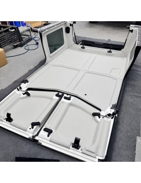 Podsufitka dachu TopFire Jeep Wrangler JLU 2018-2024 — jasnoszara, imitacja alkantary