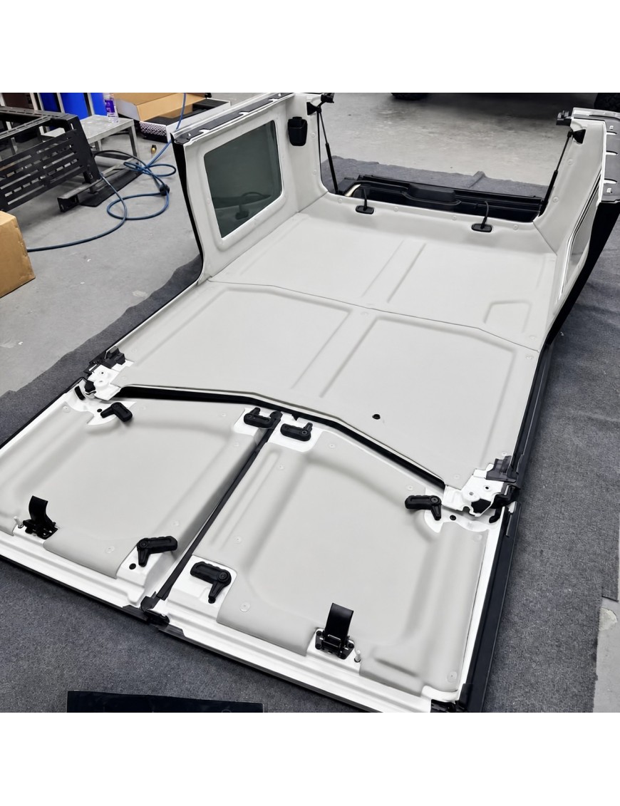 Podsufitka dachu TopFire Jeep Wrangler JLU 2018-2024 — jasnoszara, imitacja alkantary