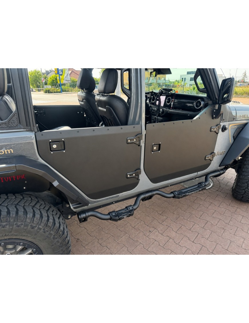 Drzwi aluminiowe Jeep Wrangler JLU 2018-2025 / Gladiator JT 2019-2025 — komplet 4 szt.