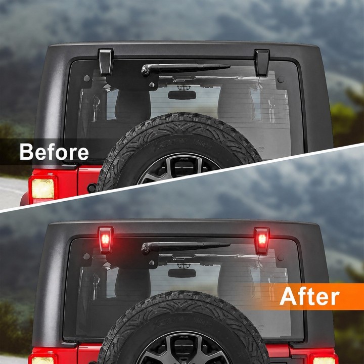 Lampy LED na zawiasy tylnej szyby Jeep Wrangler JL / JLU 2018+ — komplet 2 szt. - ujęcie 3