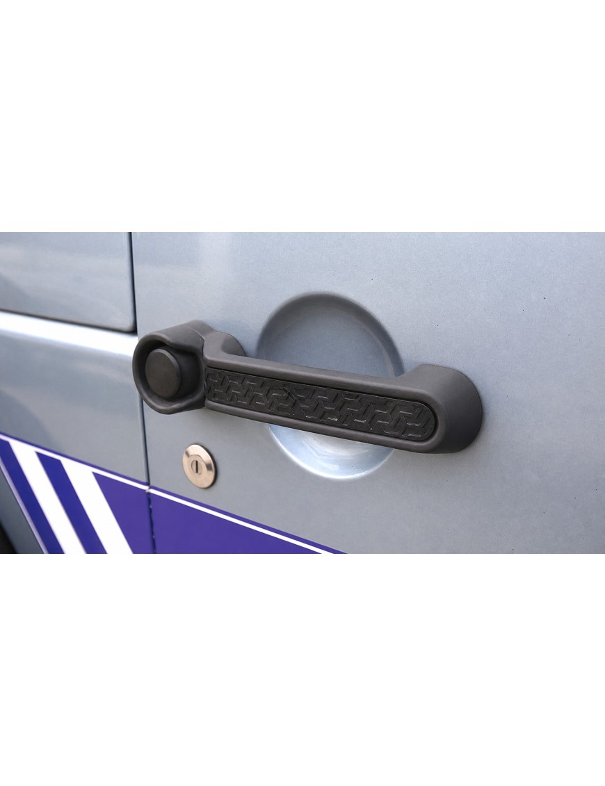 Nakładki klamek Jeep Wrangler JK 2007-2018 — aluminium, czarne, wzór bieżnika